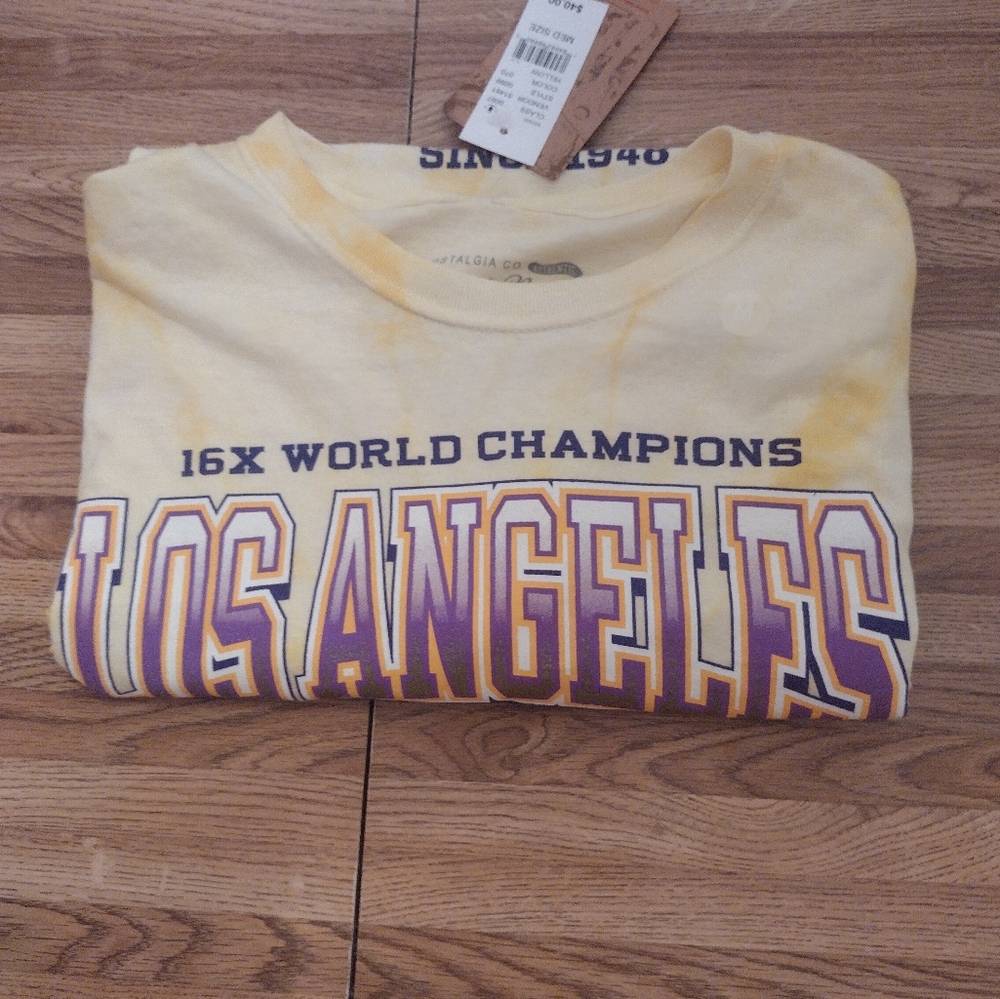 Men's Mitchell & Ness Yellow Los Angeles Lakers Graphic T-Shirt